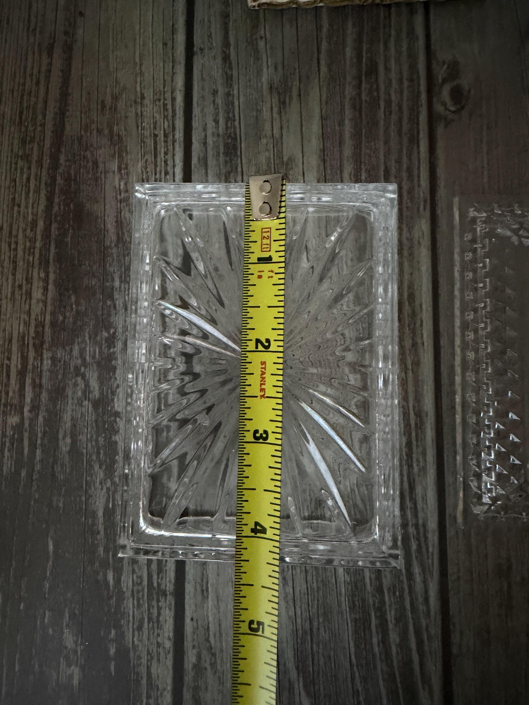 Vintage Pinwheel Starburst Glass Trinket Box Clear Pressed Glass with Lid