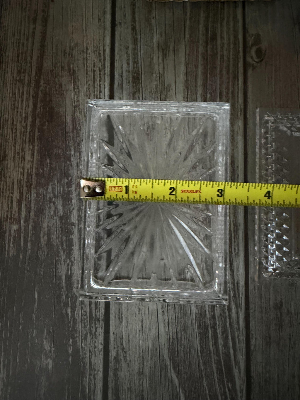 Vintage Pinwheel Starburst Glass Trinket Box Clear Pressed Glass with Lid