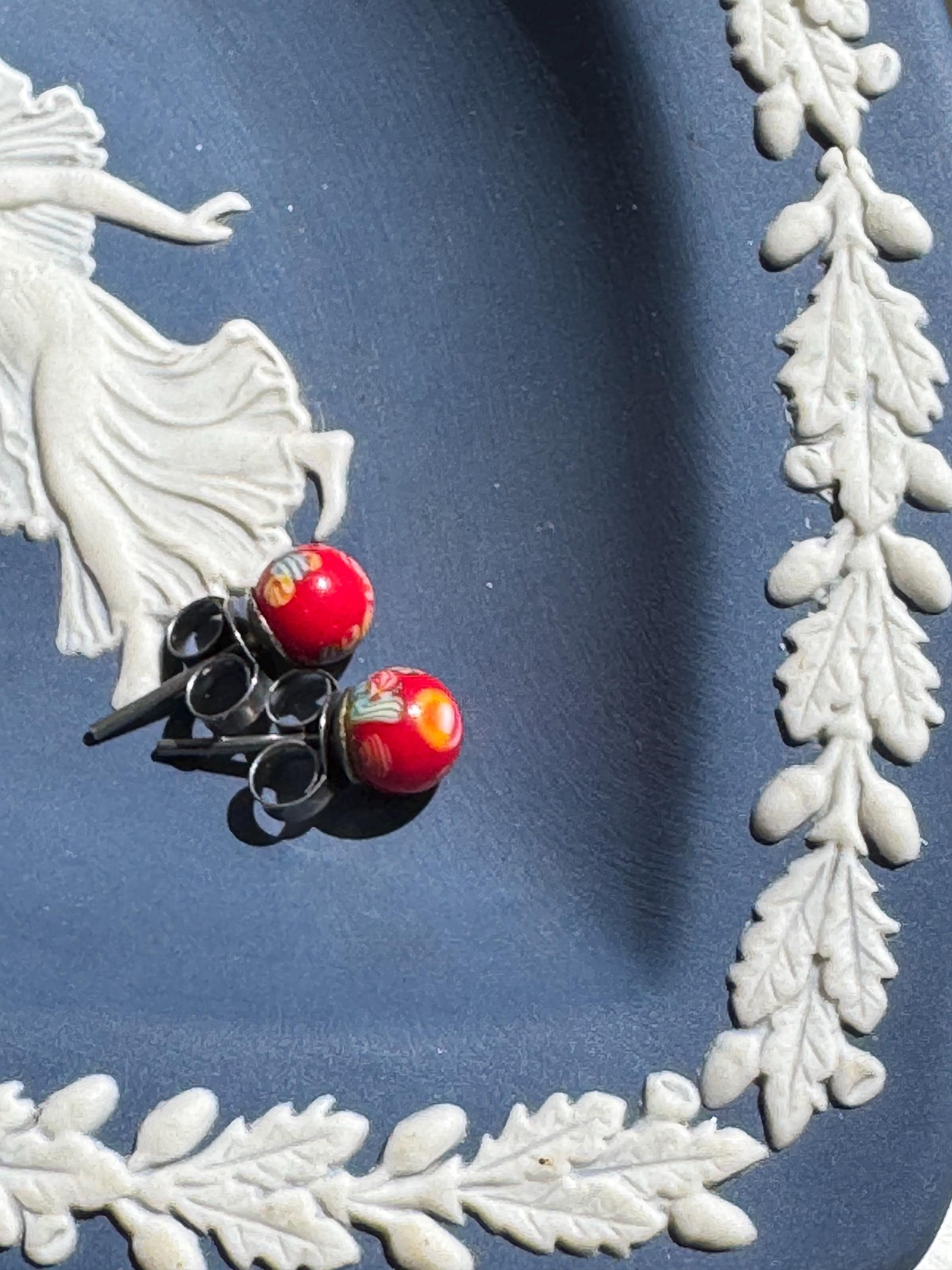 Millefiori Vintage Stem Earrings 1960s jewelry gifts for her boho Retro Jewelry