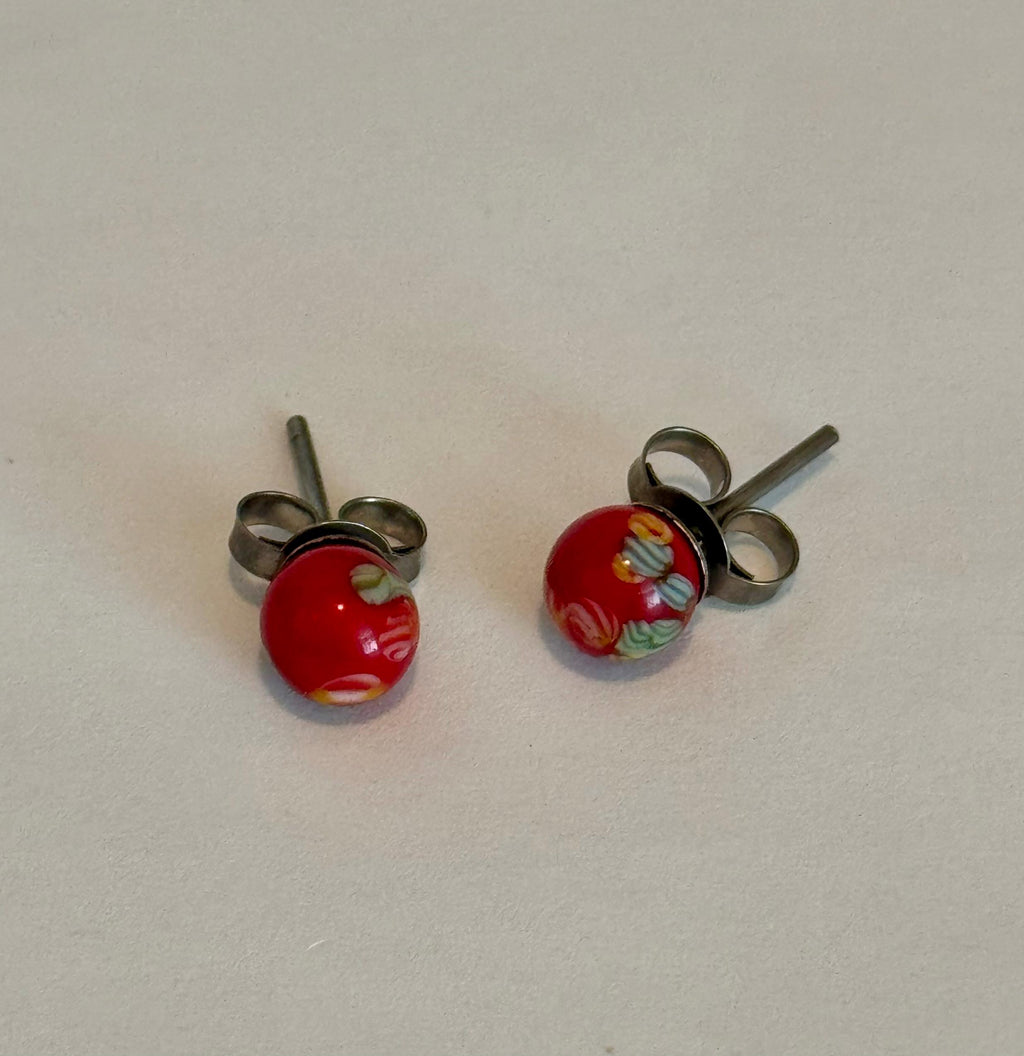 Millefiori Vintage Stem Earrings 1960s jewelry gifts for her boho Retro Jewelry