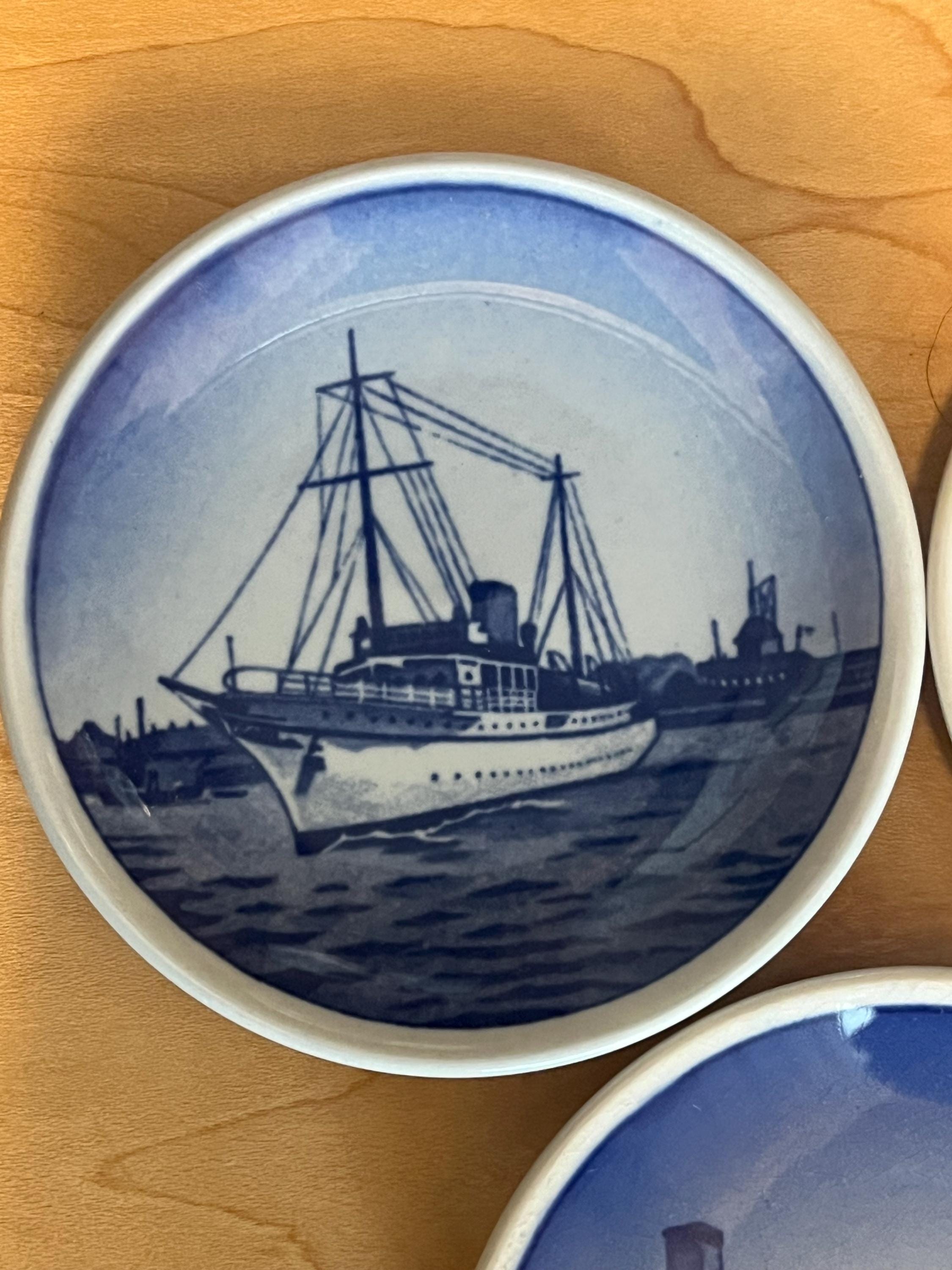 Danish Blue and White Miniature Plates: Scandinavian Porcelain Decor Set