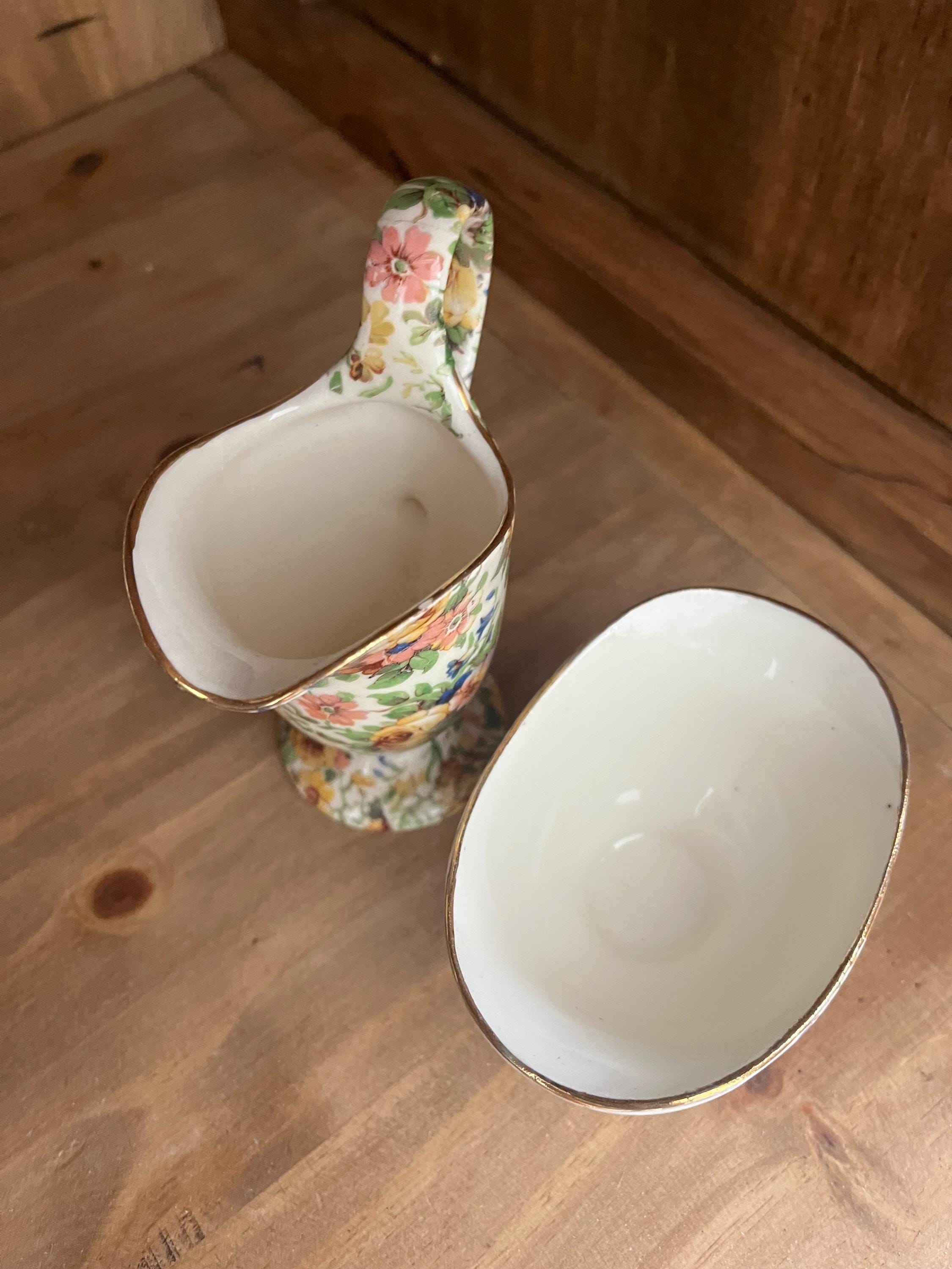 Erphila Devon Chintz Creamer & Sugar Bowl – Czechoslovakia