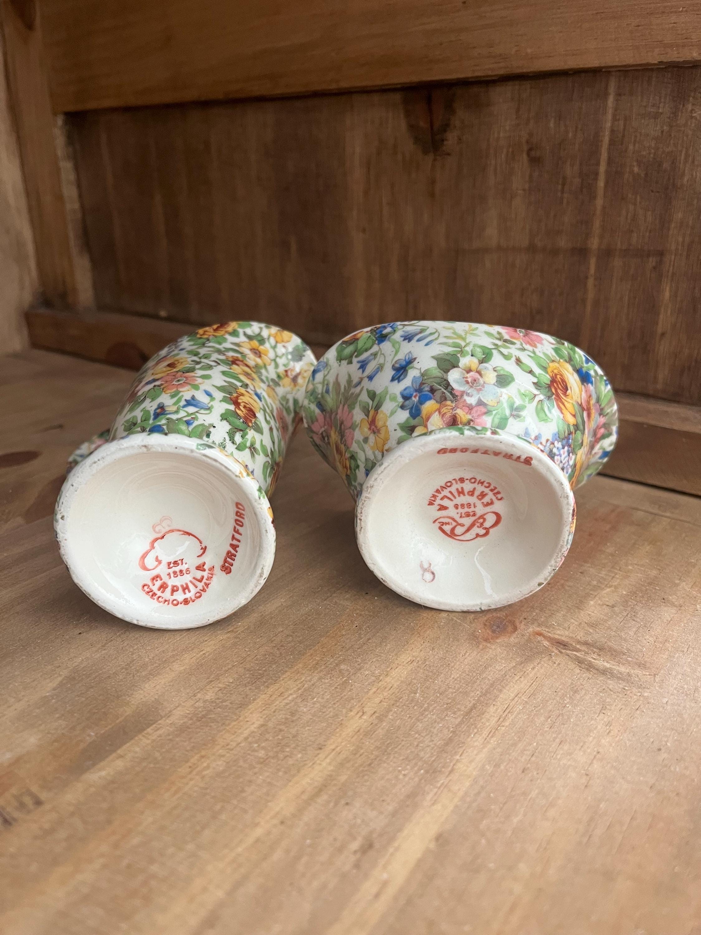 Erphila Devon Chintz Creamer & Sugar Bowl – Czechoslovakia