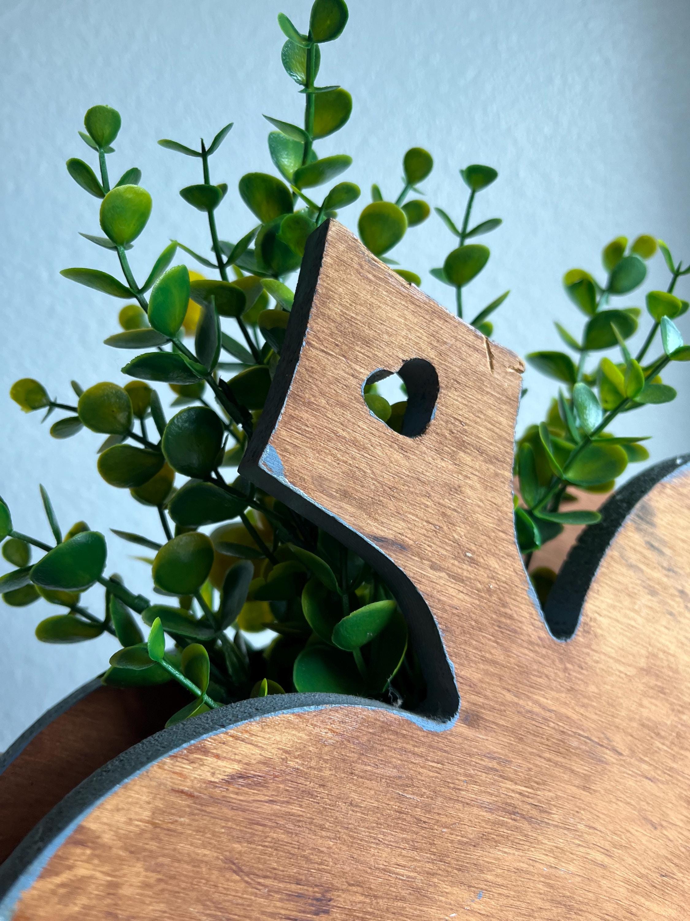 Hand-Painted Heart Hanging Planter: Cottagecore Floral Wall Pocket