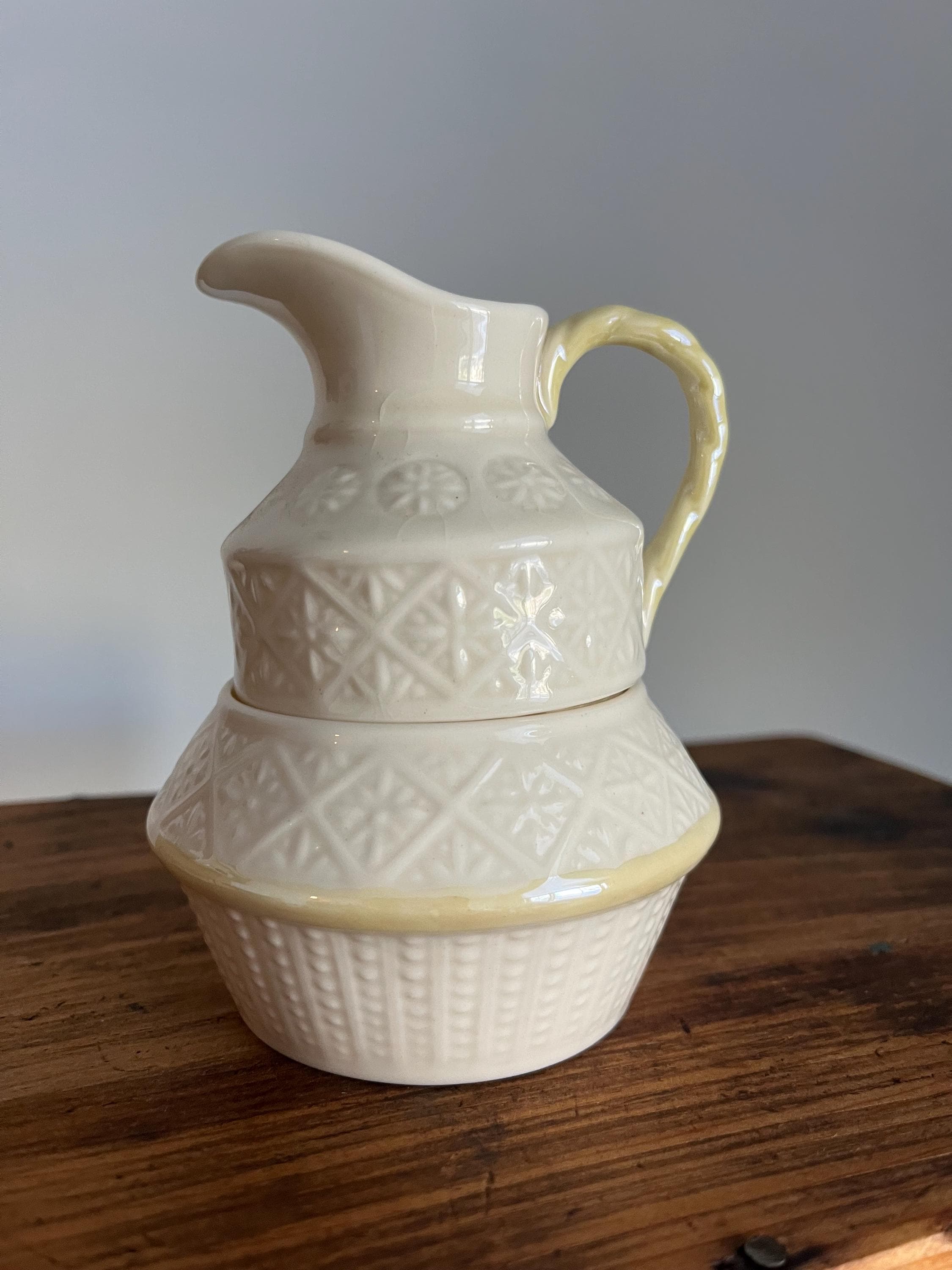 Vintage Belleek Ireland Cleary Porcelain Creamer with Open Sugar Bowl