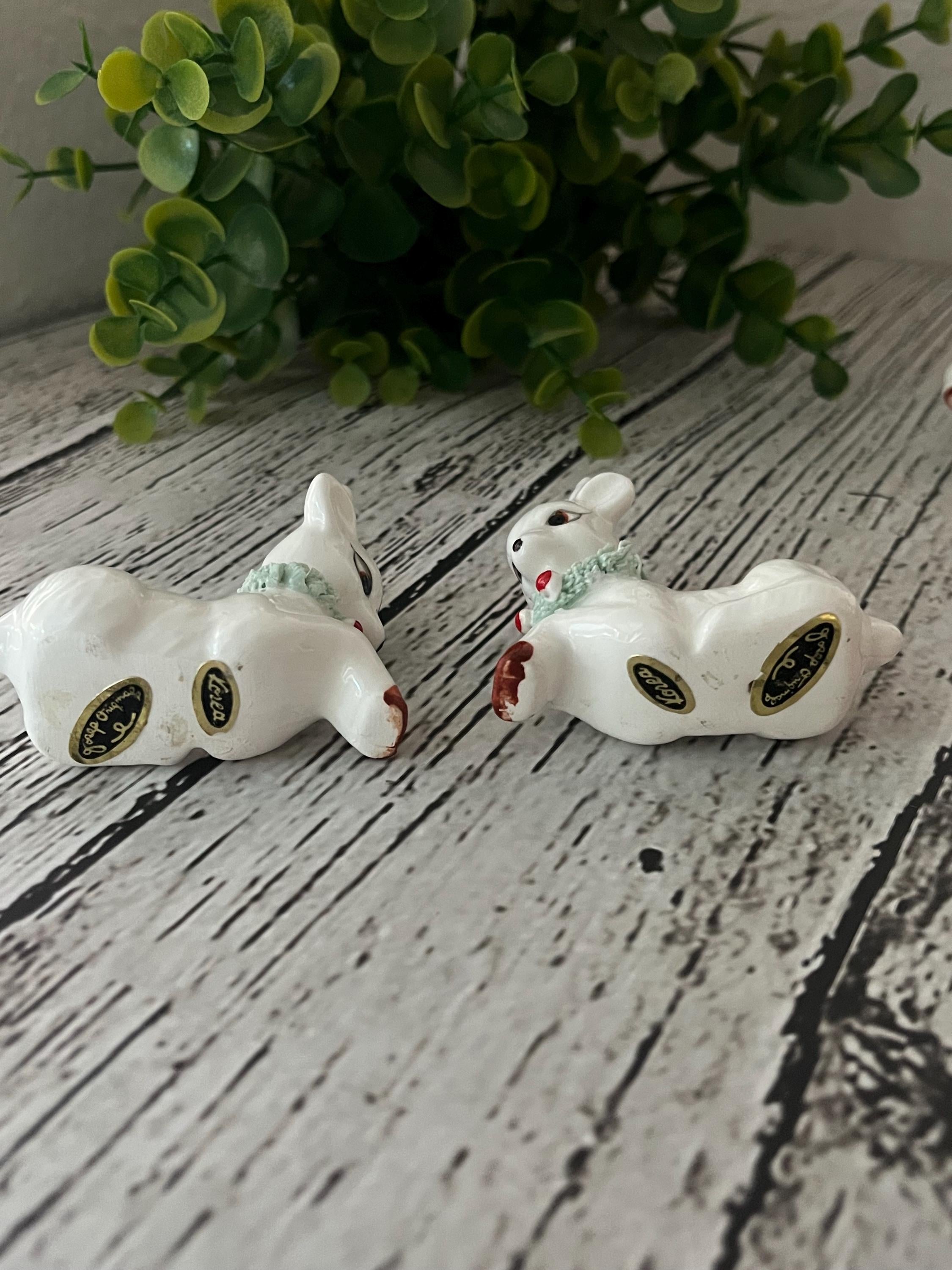 Josef Originals Porcelain Reindeer Figurines – Christmas Decor – Vintage Holiday Tabletop Set of 3