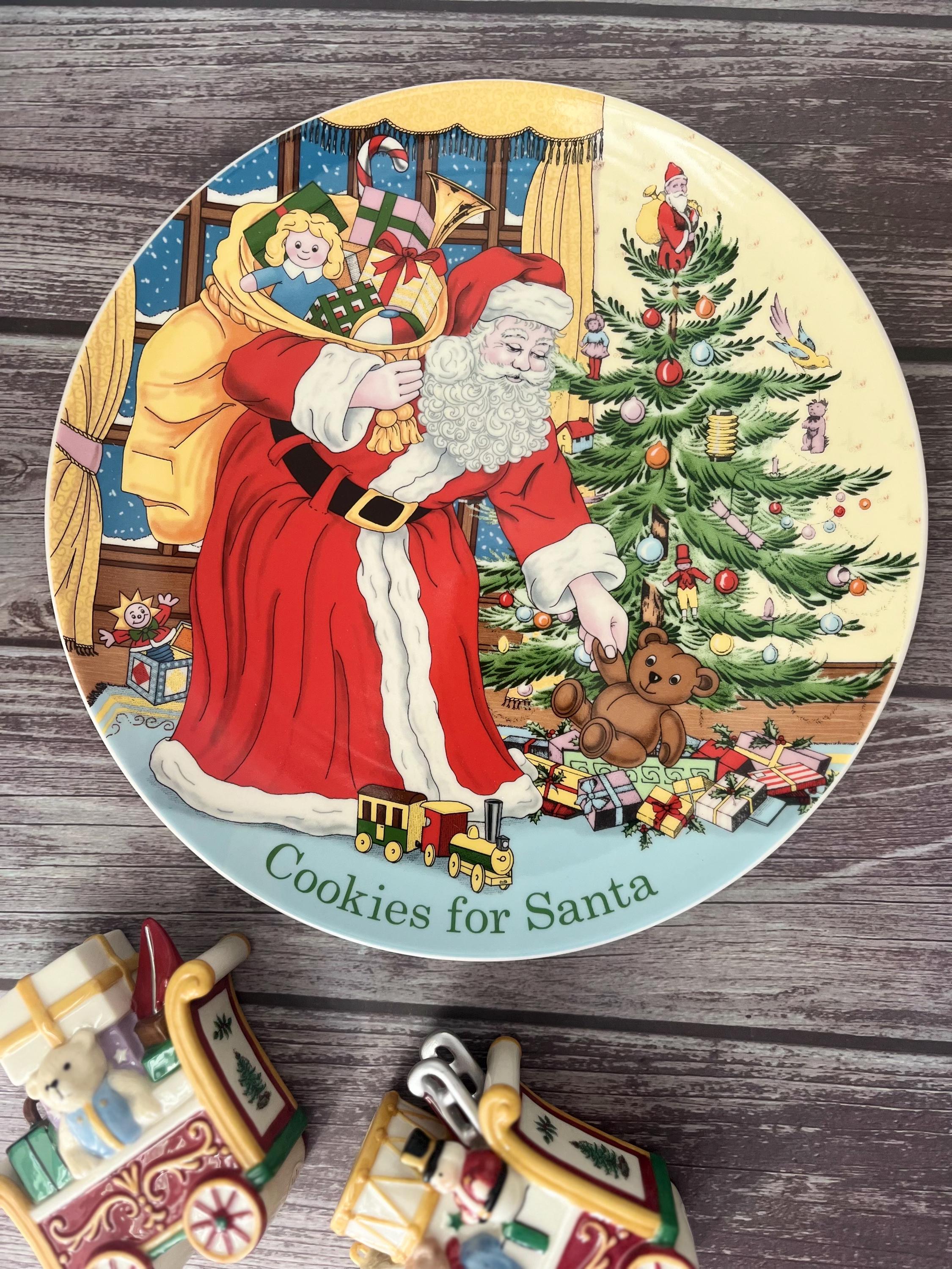 Spode Christmas Tree Cookies for Santa 9″ Plate Vintage Holiday Collector’s Plate