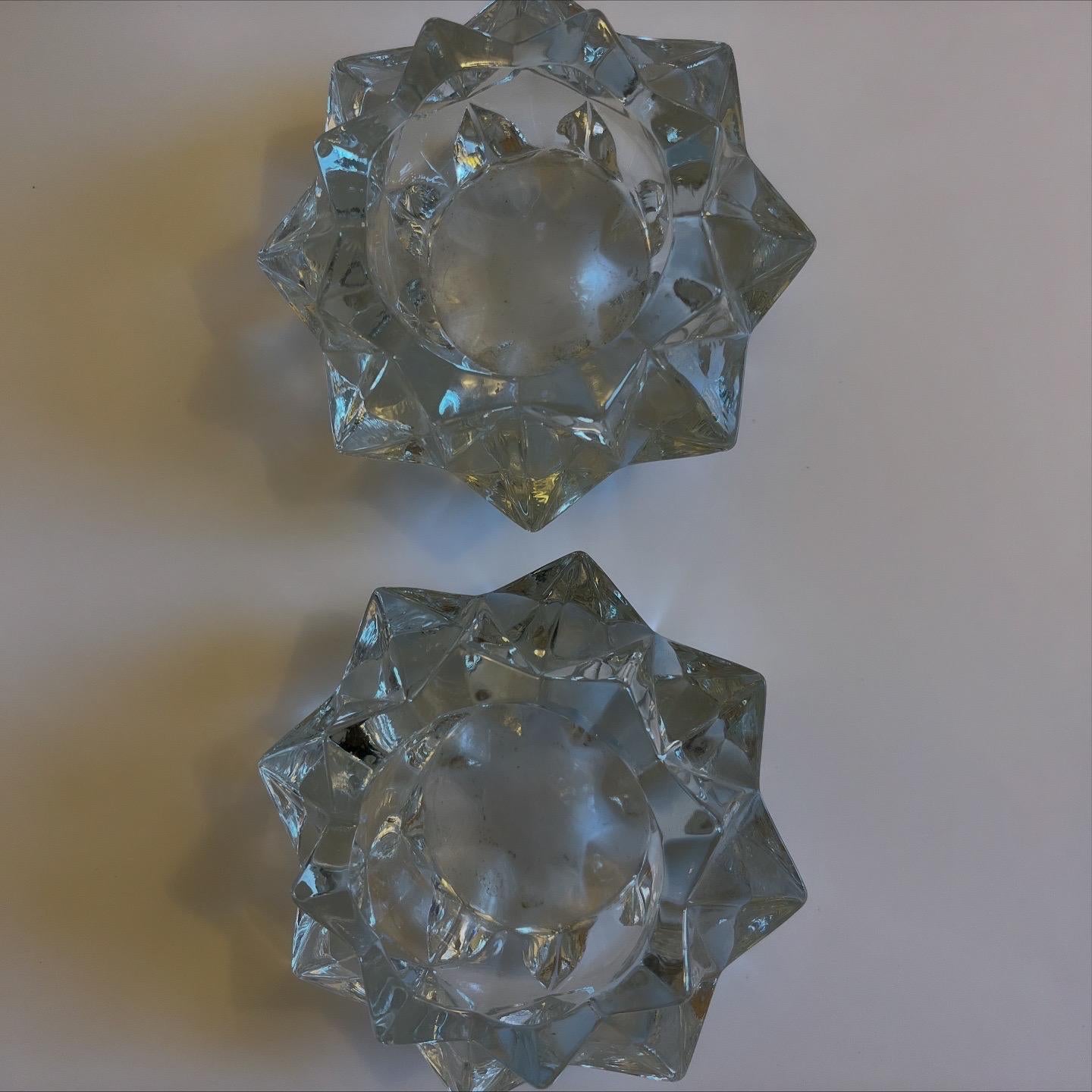 Vintage Avon Gem Glow Starburst Votive Candle Holders — Pair of 2
