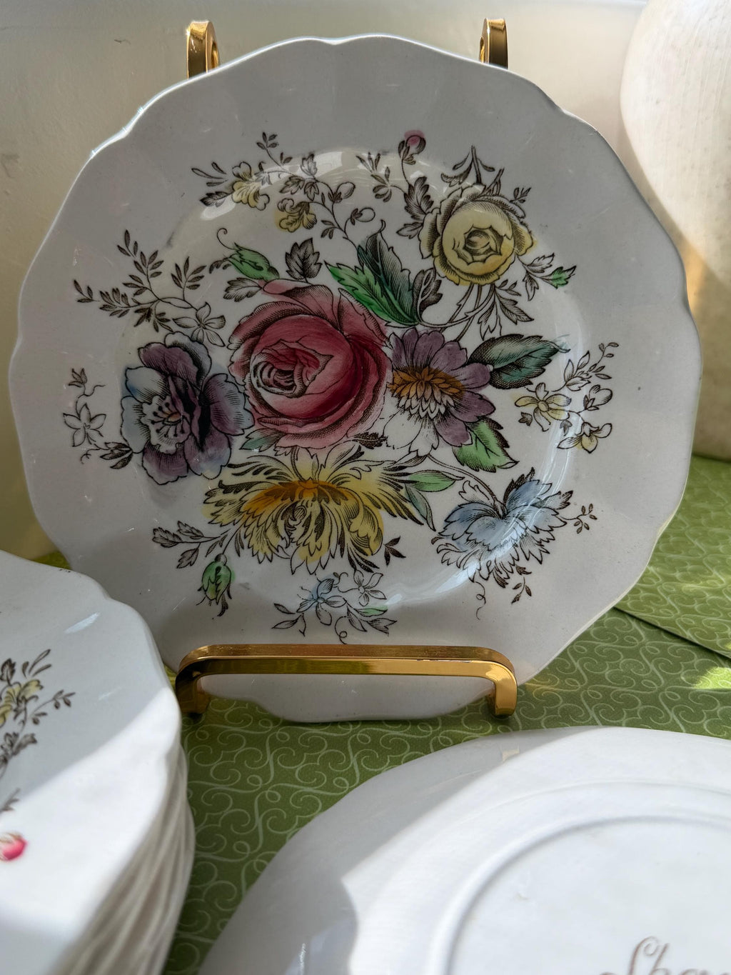 Johnson Brothers Sheraton Roses Bread Plates Set of 4 Vintage English Floral China