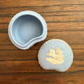 Wedgwood Jasperware Blue Cherub Trinket Box Kidney Shape Vintage England