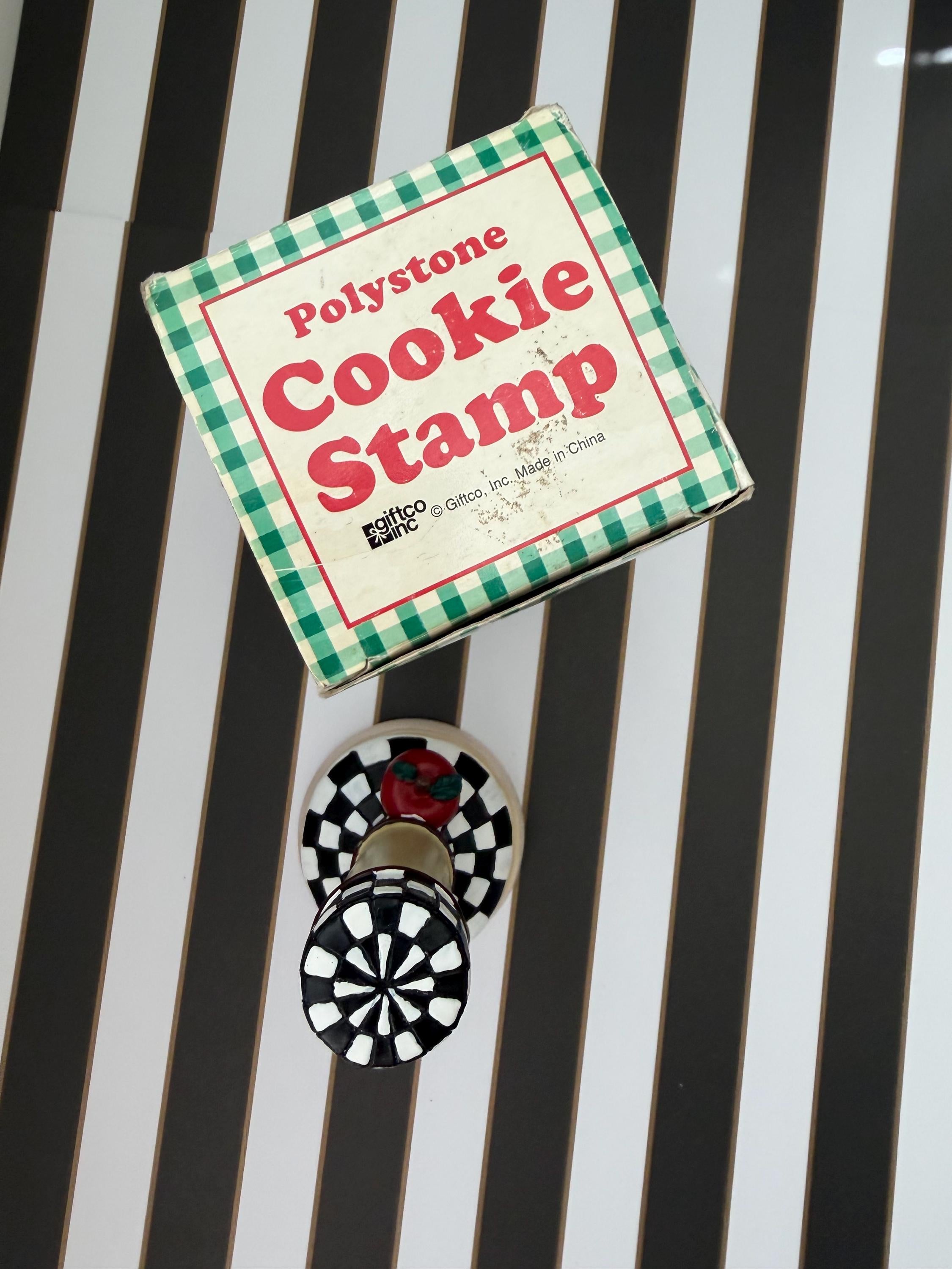 Vintage Polystone Apple Tree Cookie Press • 3″ Round Cookie Mold