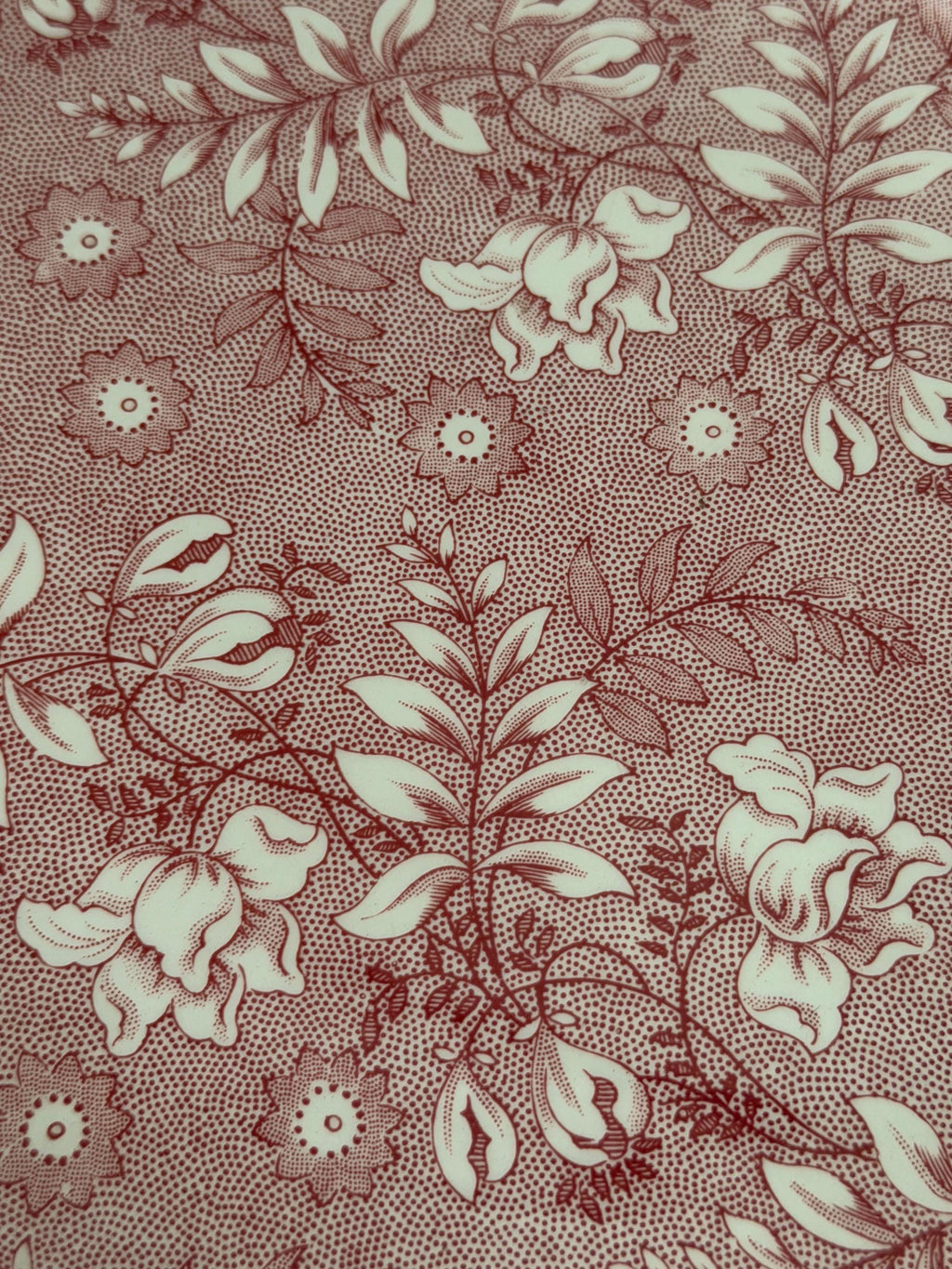 Royal Tudor Grindley Velvet Floral Platter – Pink Red Transferware Serving Plate