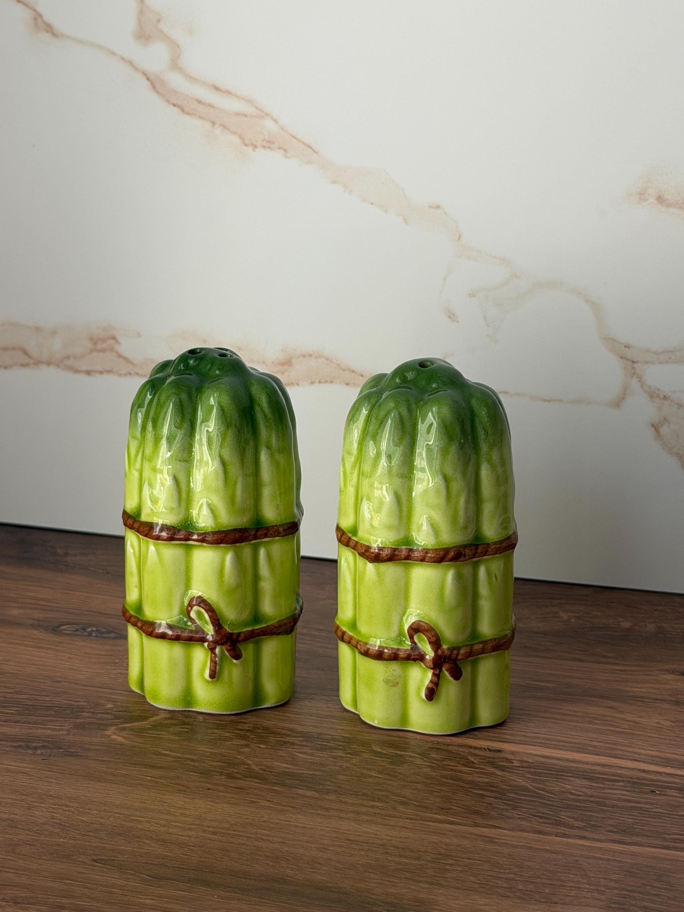 Lefton Japan Asparagus Salt & Pepper Shakers – Vintage Ceramic Vegetable Set