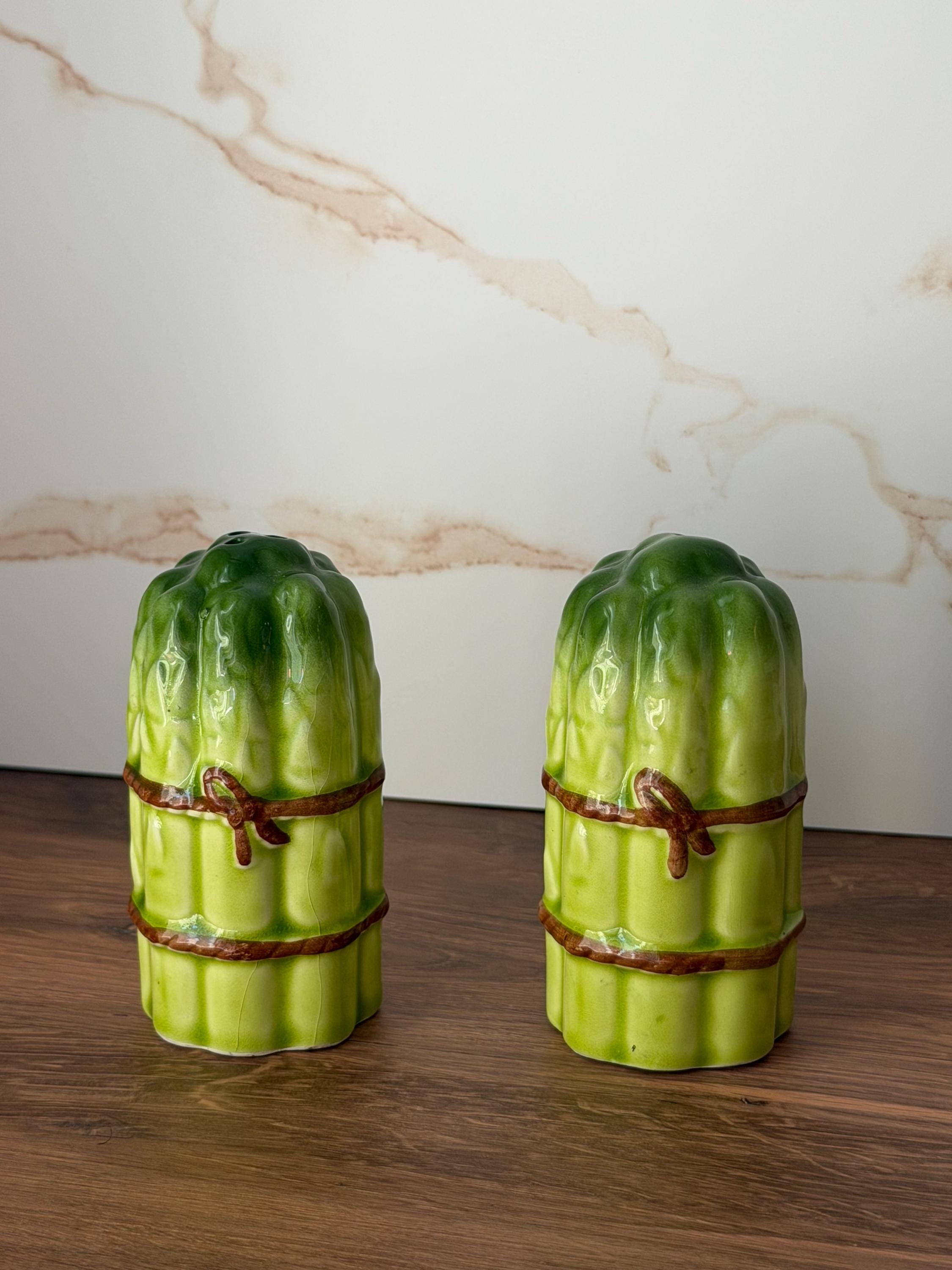 Lefton Japan Asparagus Salt & Pepper Shakers – Vintage Ceramic Vegetable Set