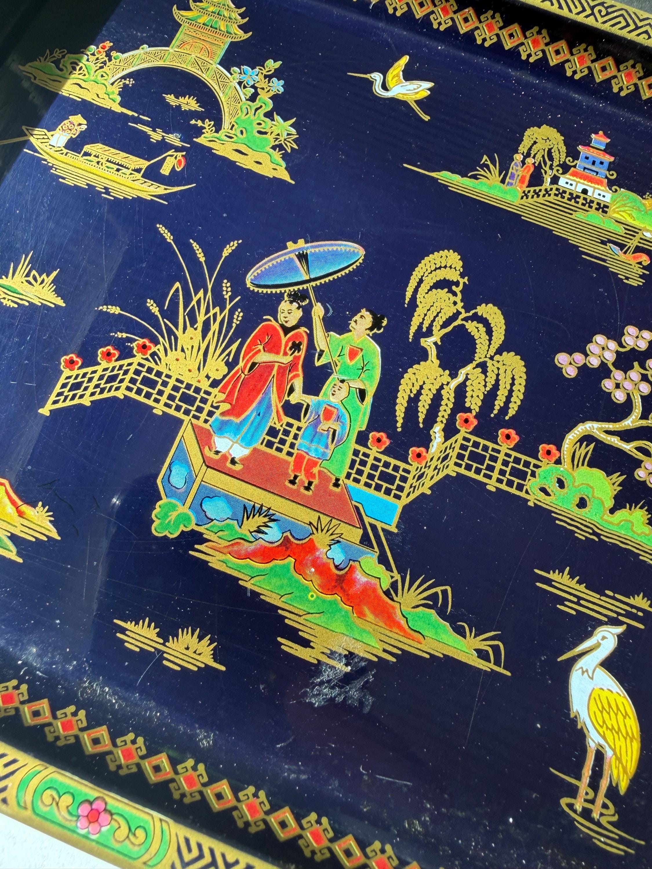 Vintage Daher Decorated Ware Trays • Mid-Century Serving Barware Home Decor