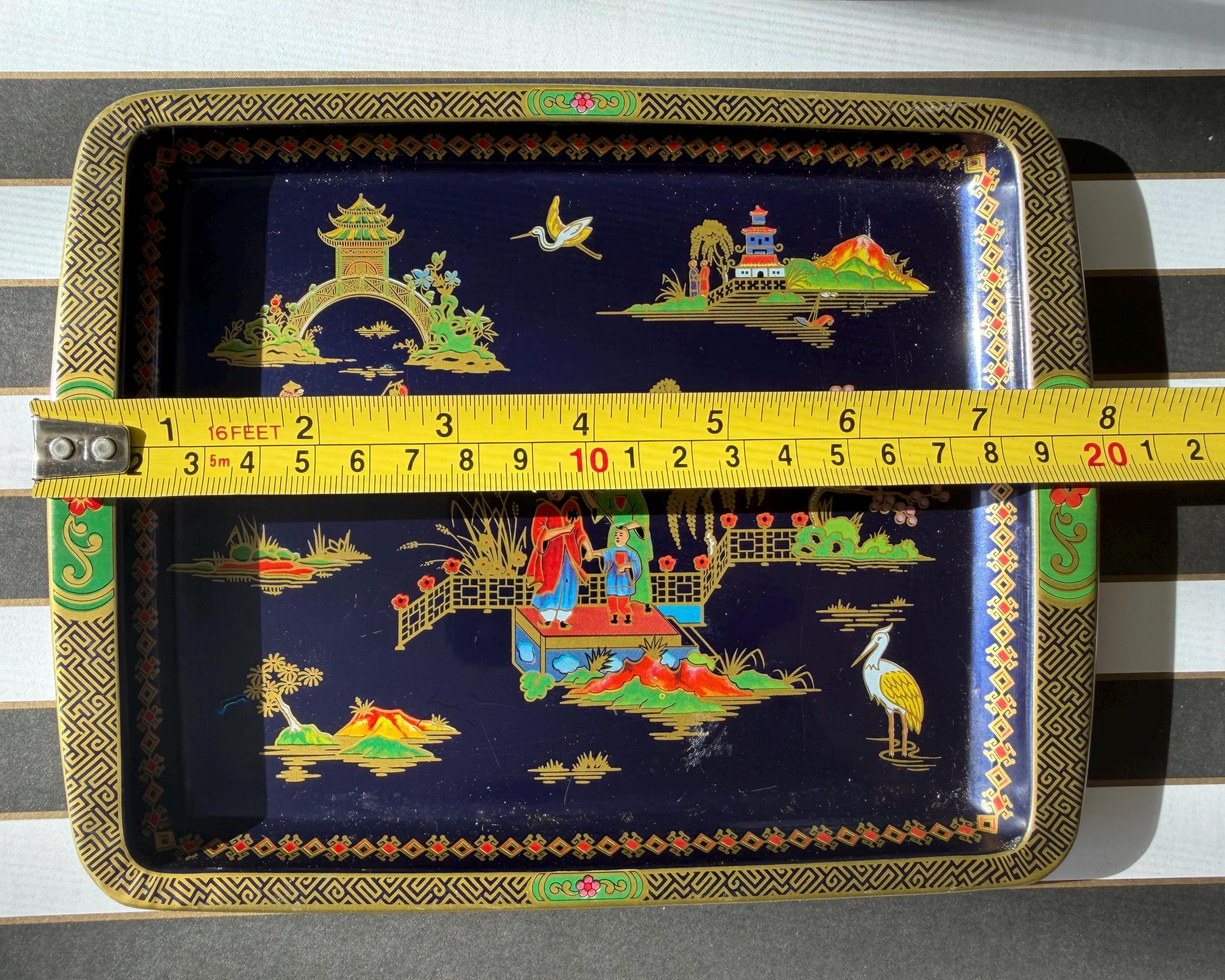 Vintage Daher Decorated Ware Trays • Mid-Century Serving Barware Home Decor