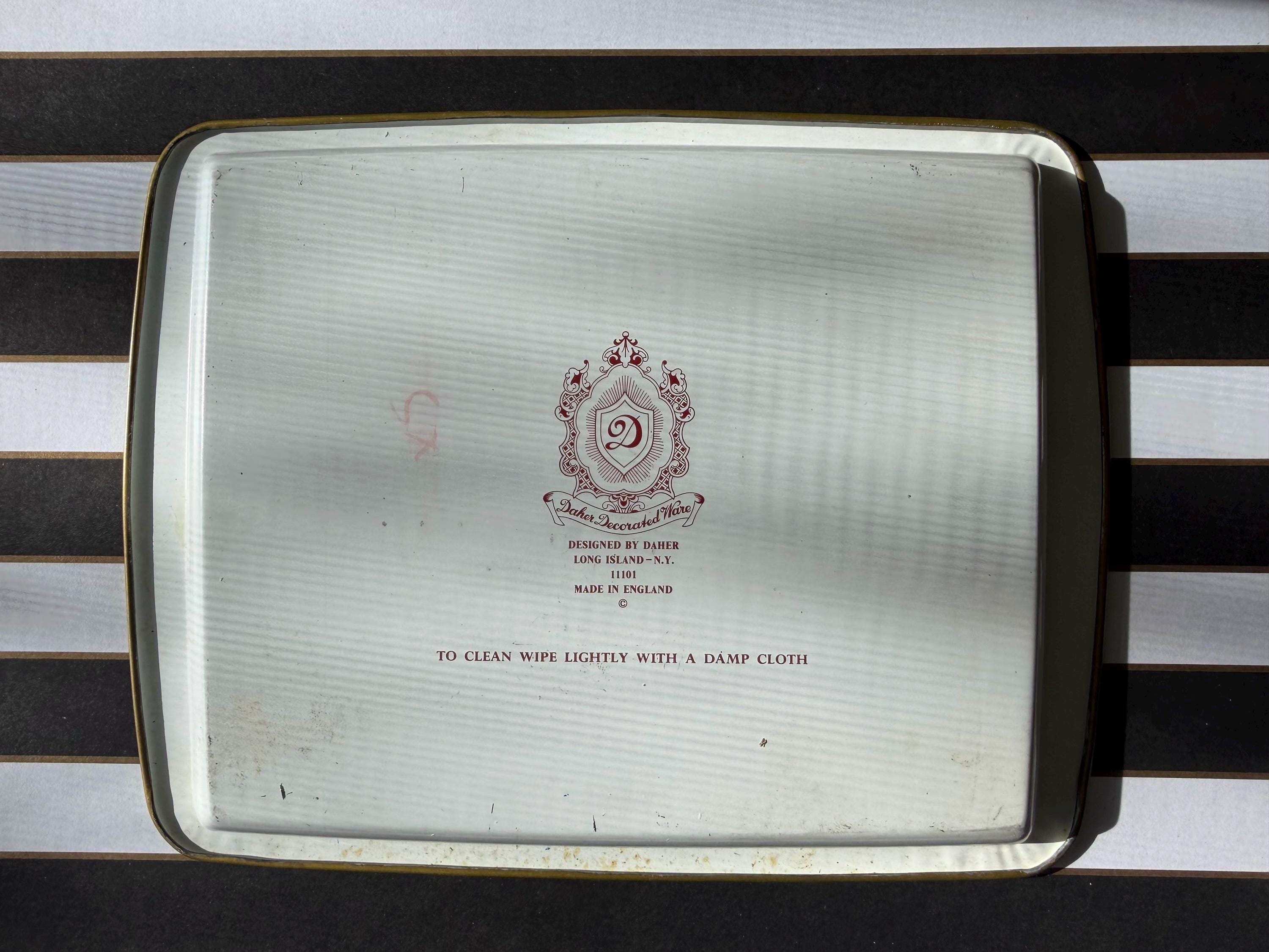 Vintage Daher Decorated Ware Trays • Mid-Century Serving Barware Home Decor