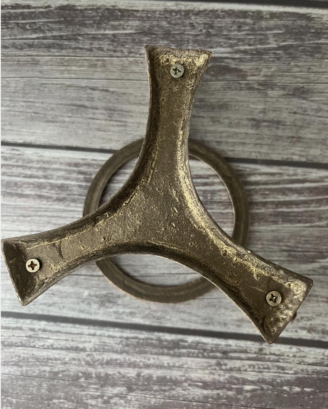 Vintage Brass Tripod Candle Holder — Swirl Pedestal Stand Taper Candlestick