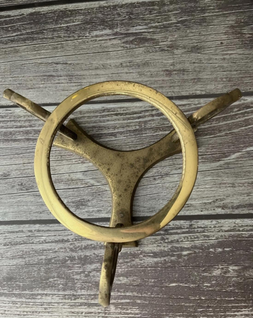 Vintage Brass Tripod Candle Holder — Swirl Pedestal Stand Taper Candlestick