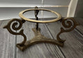 Vintage Brass Tripod Candle Holder — Swirl Pedestal Stand Taper Candlestick