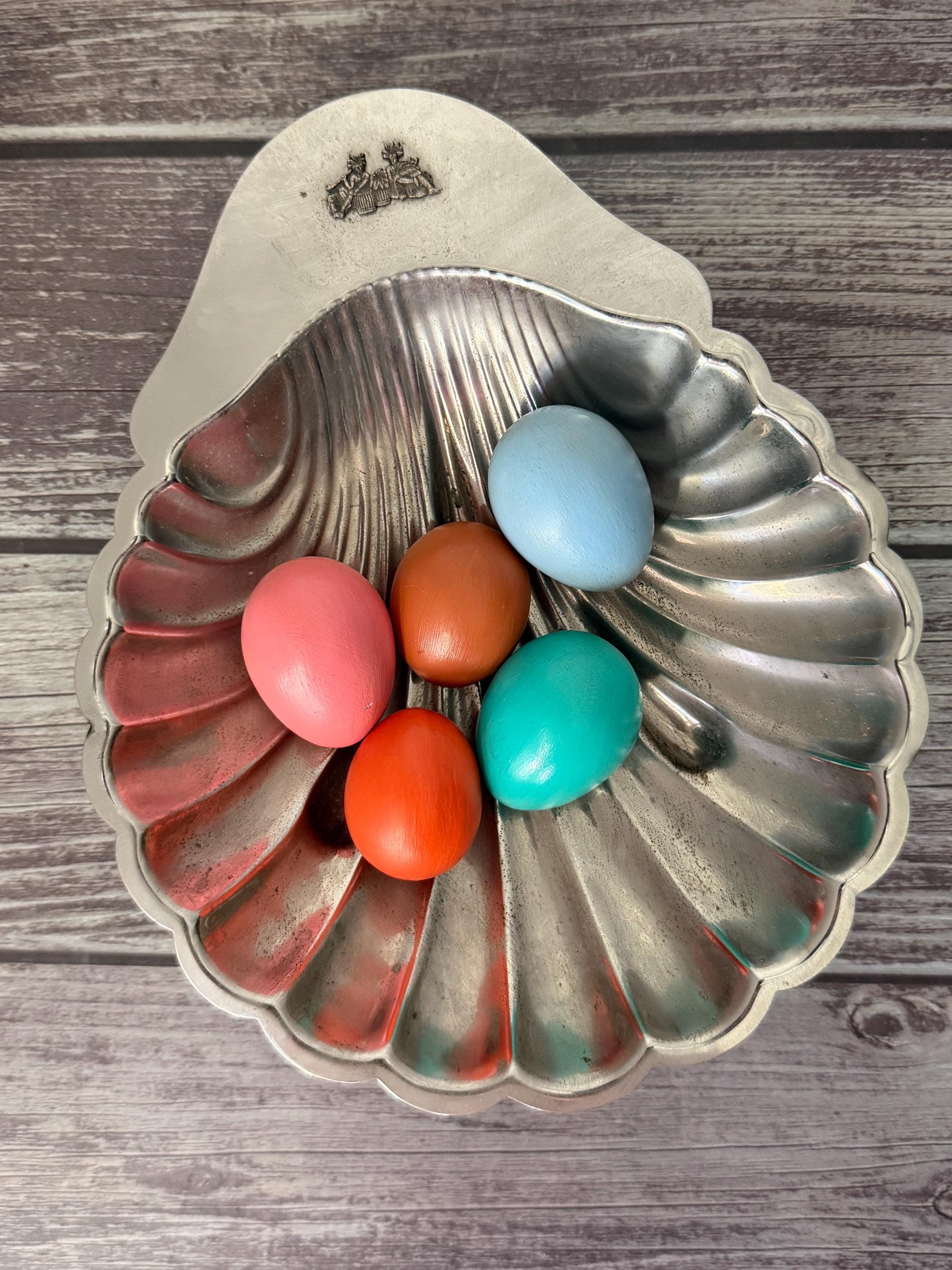 Vintage Hand Painted Ceramic Eggs Set — 1971 1972 Matte Easter Decor