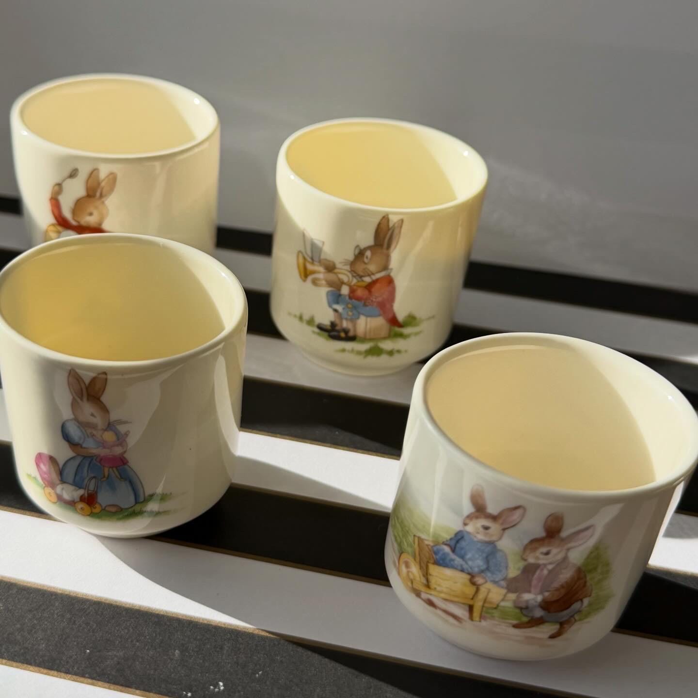 Vintage Royal Doulton Bunnykins Egg Cups Set of 4 Bone China Easter
