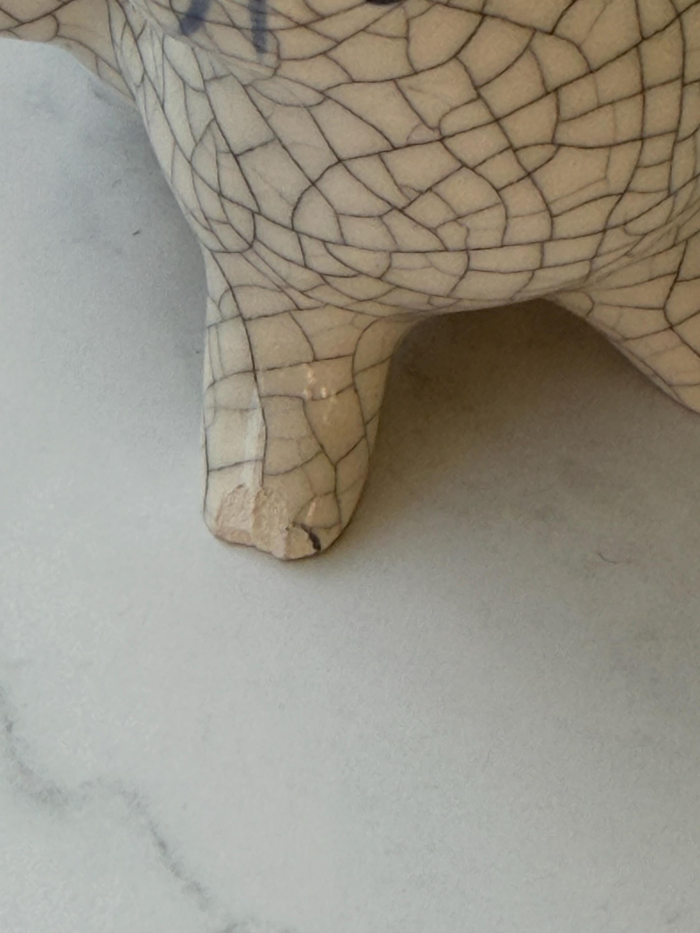 Potting Shed Dedham Style Bunny Figurines Set, Blue White Crackle Glaze Cottagecore Easter Decor