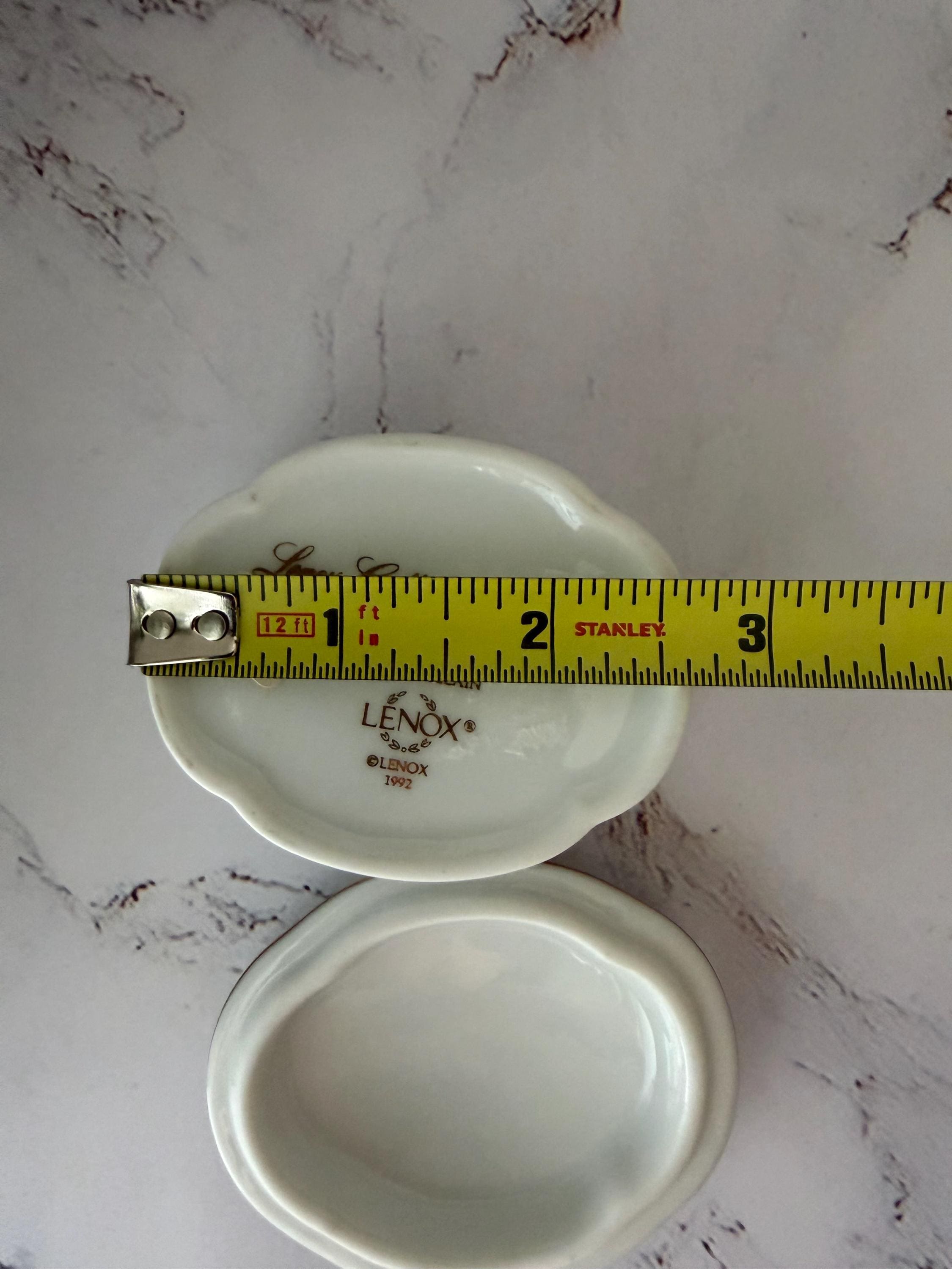 Vintage Floral Trinket Box 1992 Lenox Collector's Society Porcelain Ring Dish Cottagecore Vanity Decor