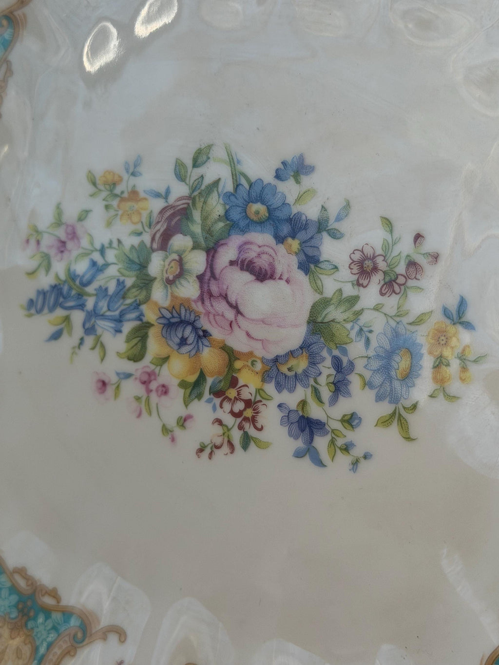 Vintage Godinger Antique Reflections White Handled Dish Square Serving Candy Tray