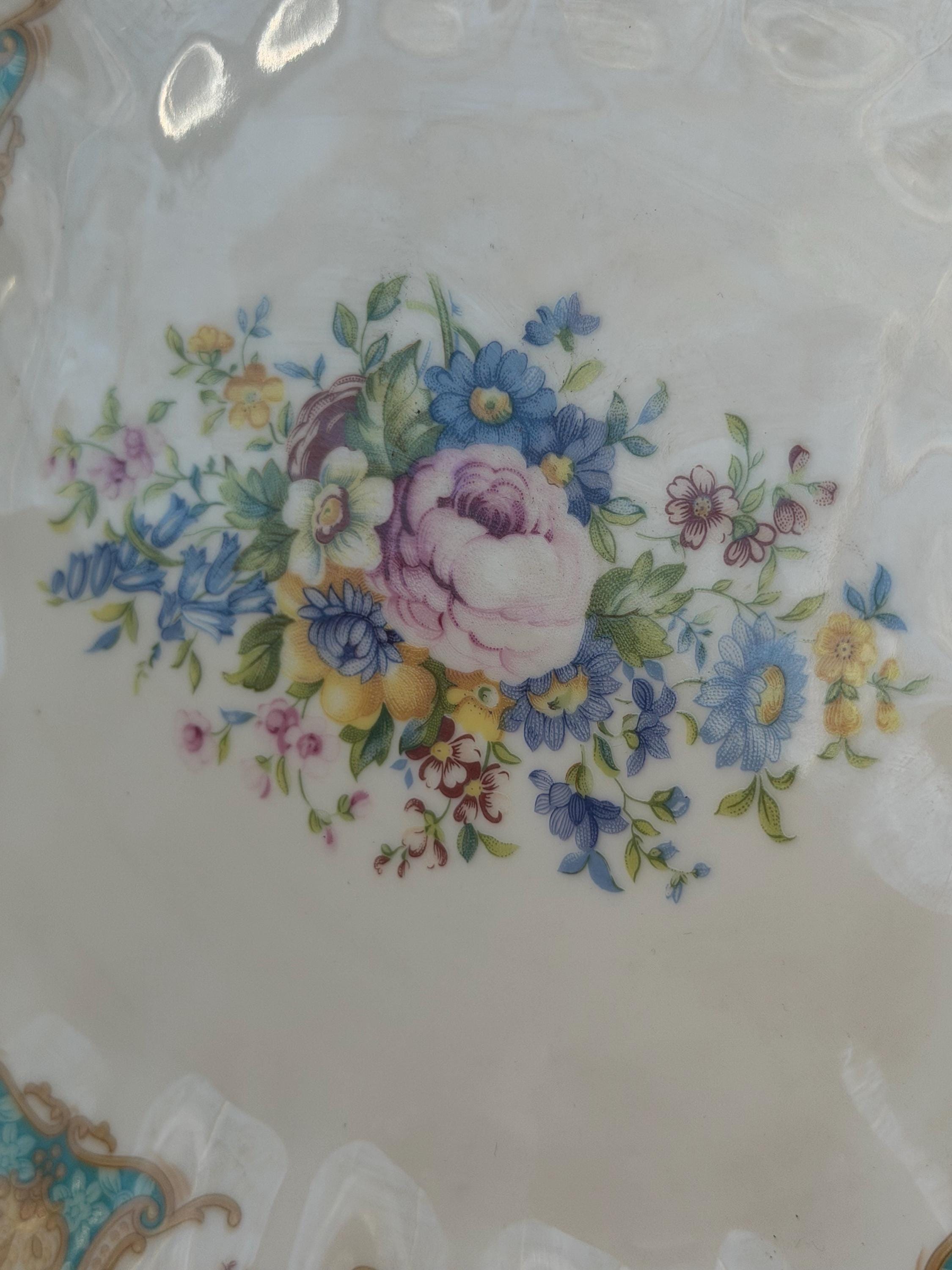 Vintage Godinger Antique Reflections White Handled Dish Square Serving Candy Tray