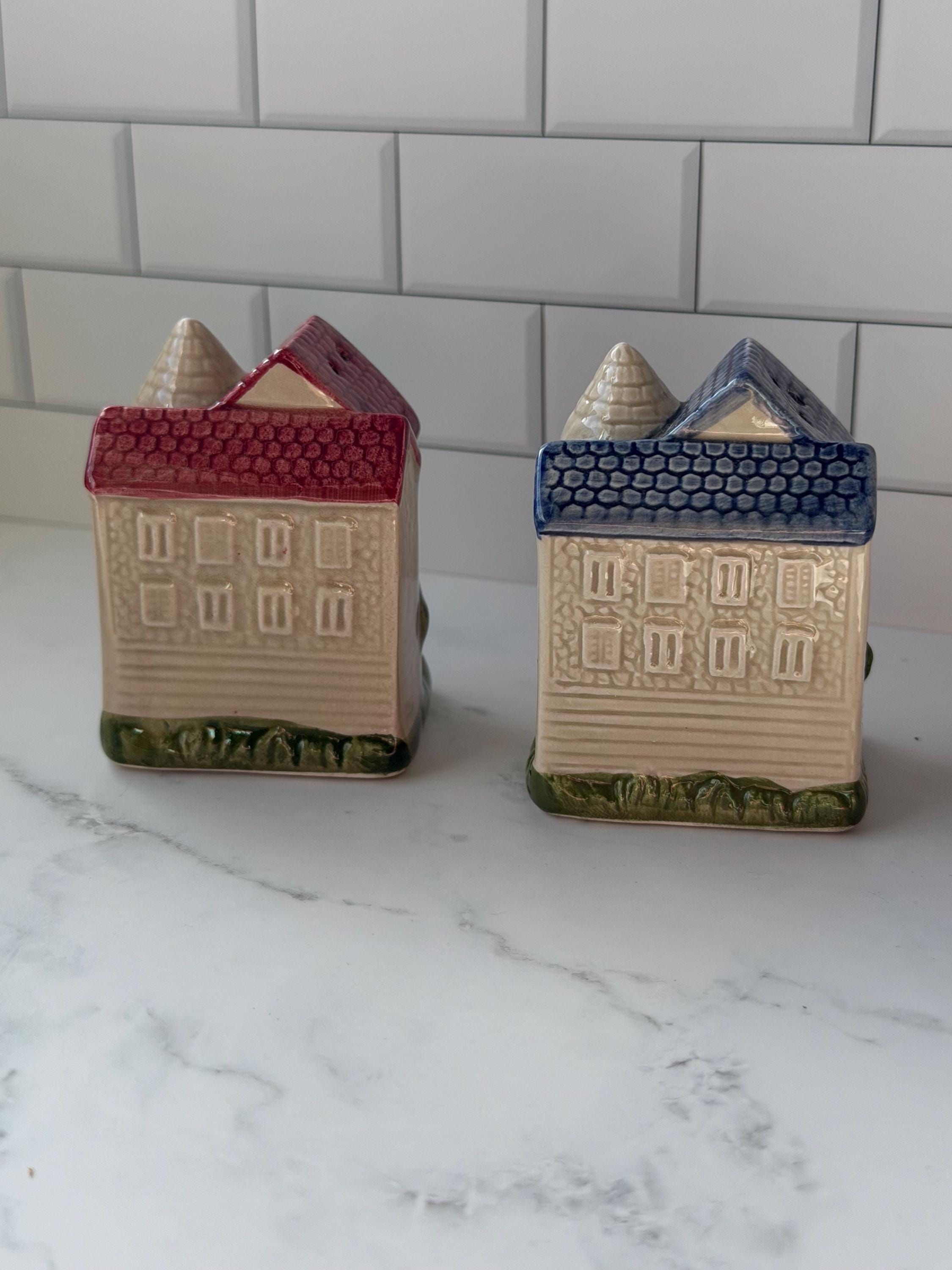 Vintage SNCO Imports Victorian House Salt Pepper Shakers San Francisco Japan Set
