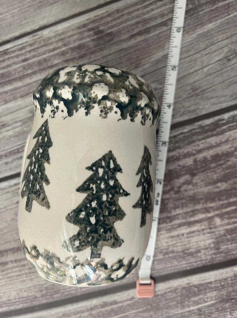 Tienshan Pine Tree Salt & Pepper Shakers — Folk Craft Spongeware Cabin Decor