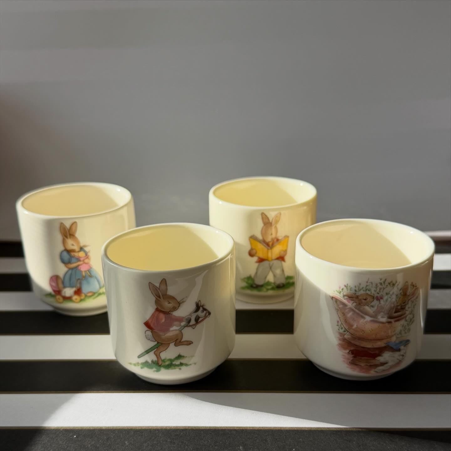 Vintage Royal Doulton Bunnykins Egg Cups Set of 4 Bone China Easter