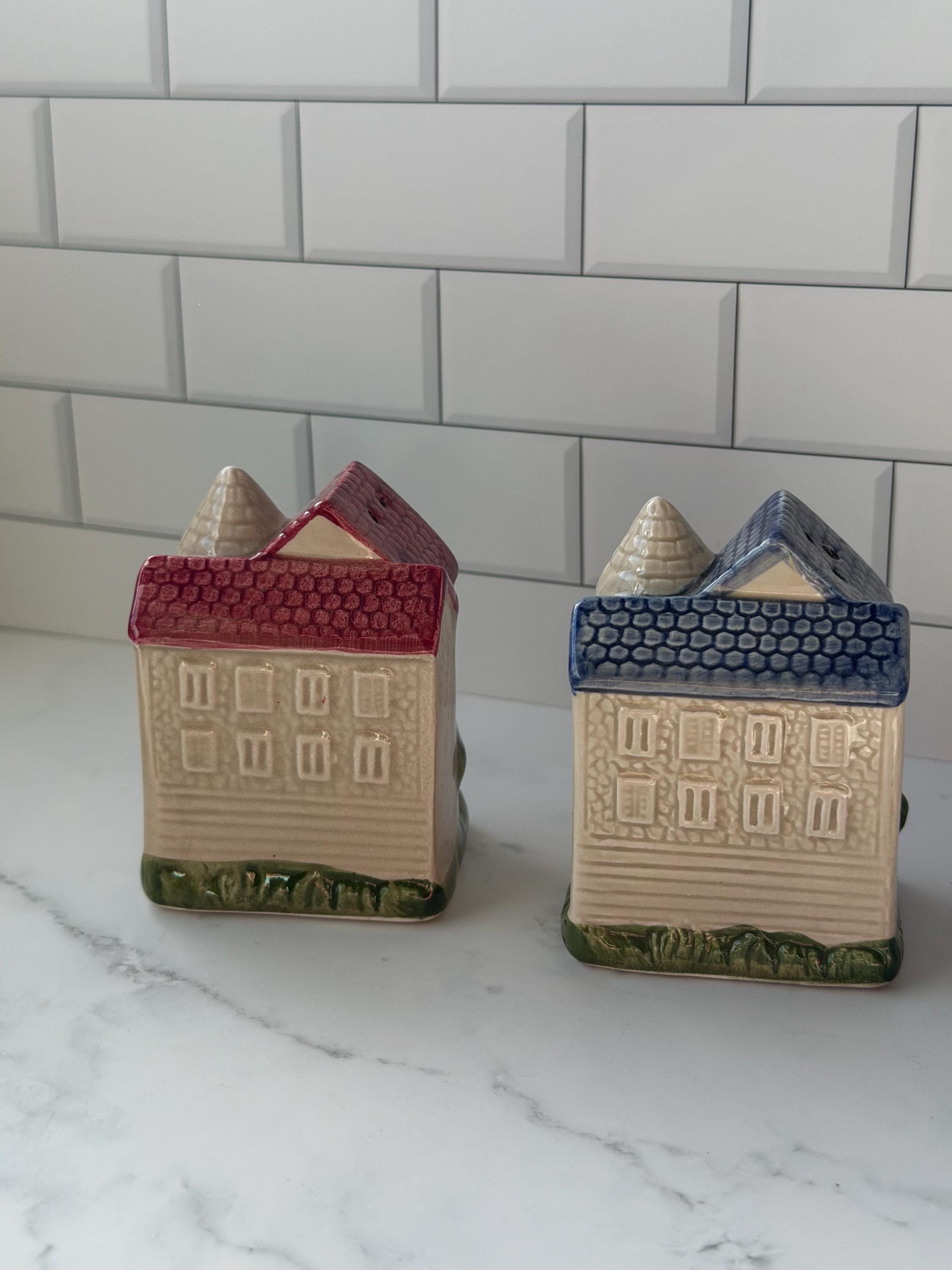 Vintage SNCO Imports Victorian House Salt Pepper Shakers San Francisco Japan Set